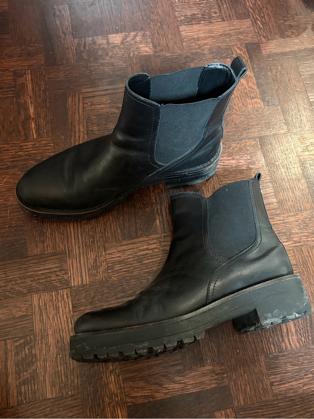 Sam Edelman women's Black Chelsea Lug Boots - Classic Pull-On Design
